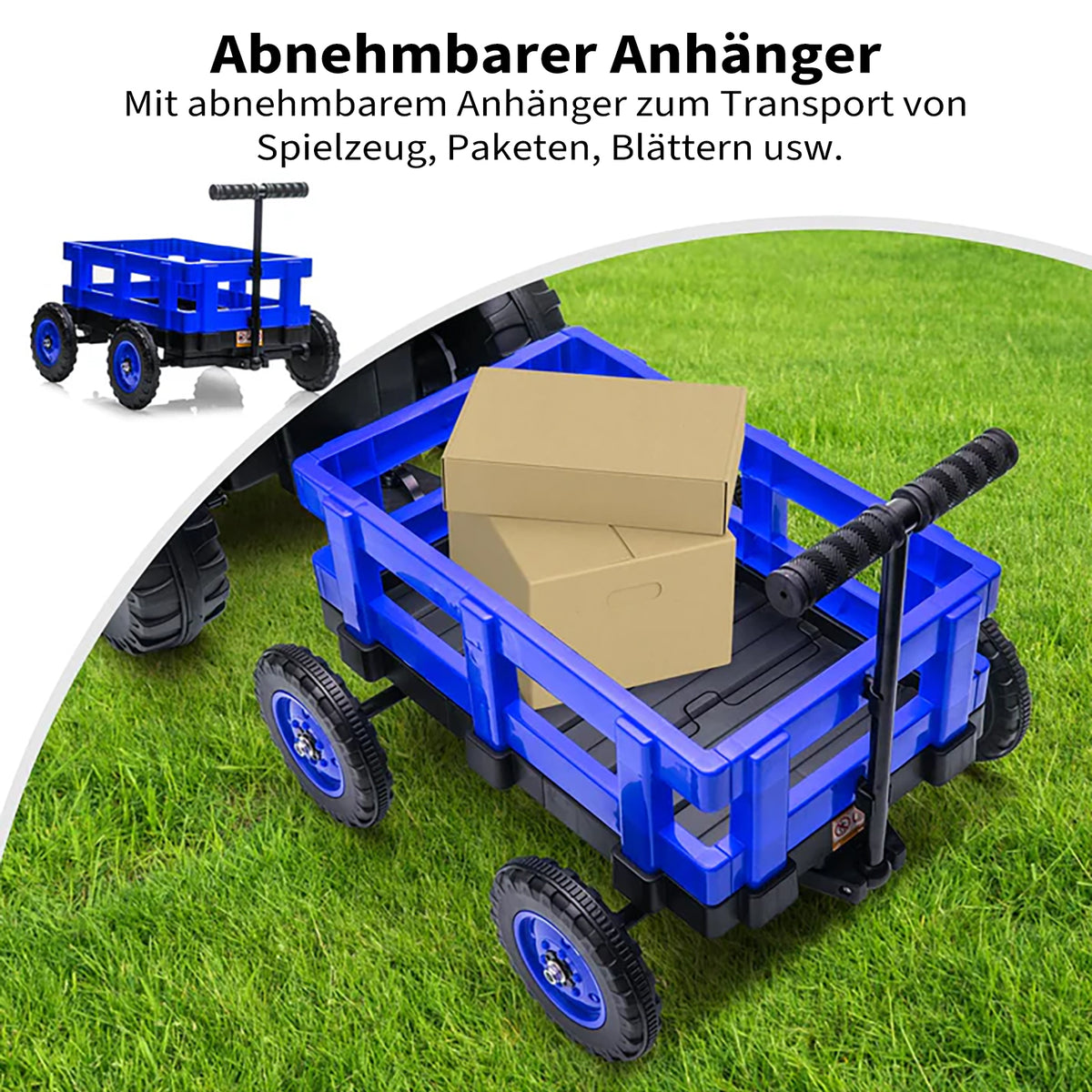 Garvee Kinder Elektrotraktor 12 V Blau mit LED und Musik