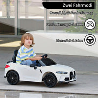 Garvee 12V BMW M4 Kinder Elektroauto – Weiß, Fernbedienung, Musik, Für 3–8 Jahre