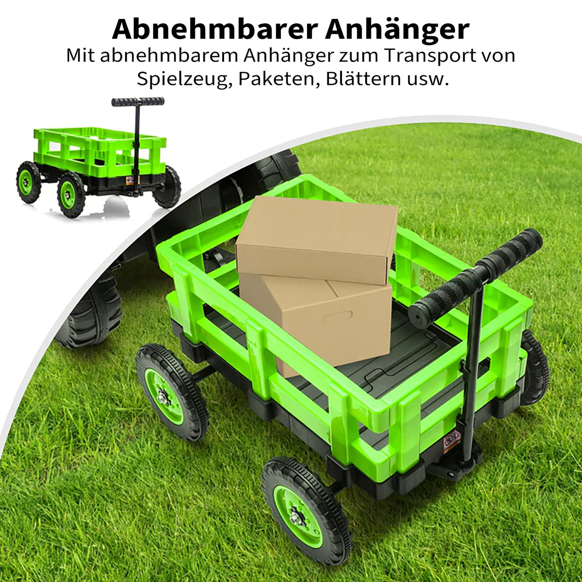Garvee Kinder Elektrotraktor 12 V Grün mit LED und Musik