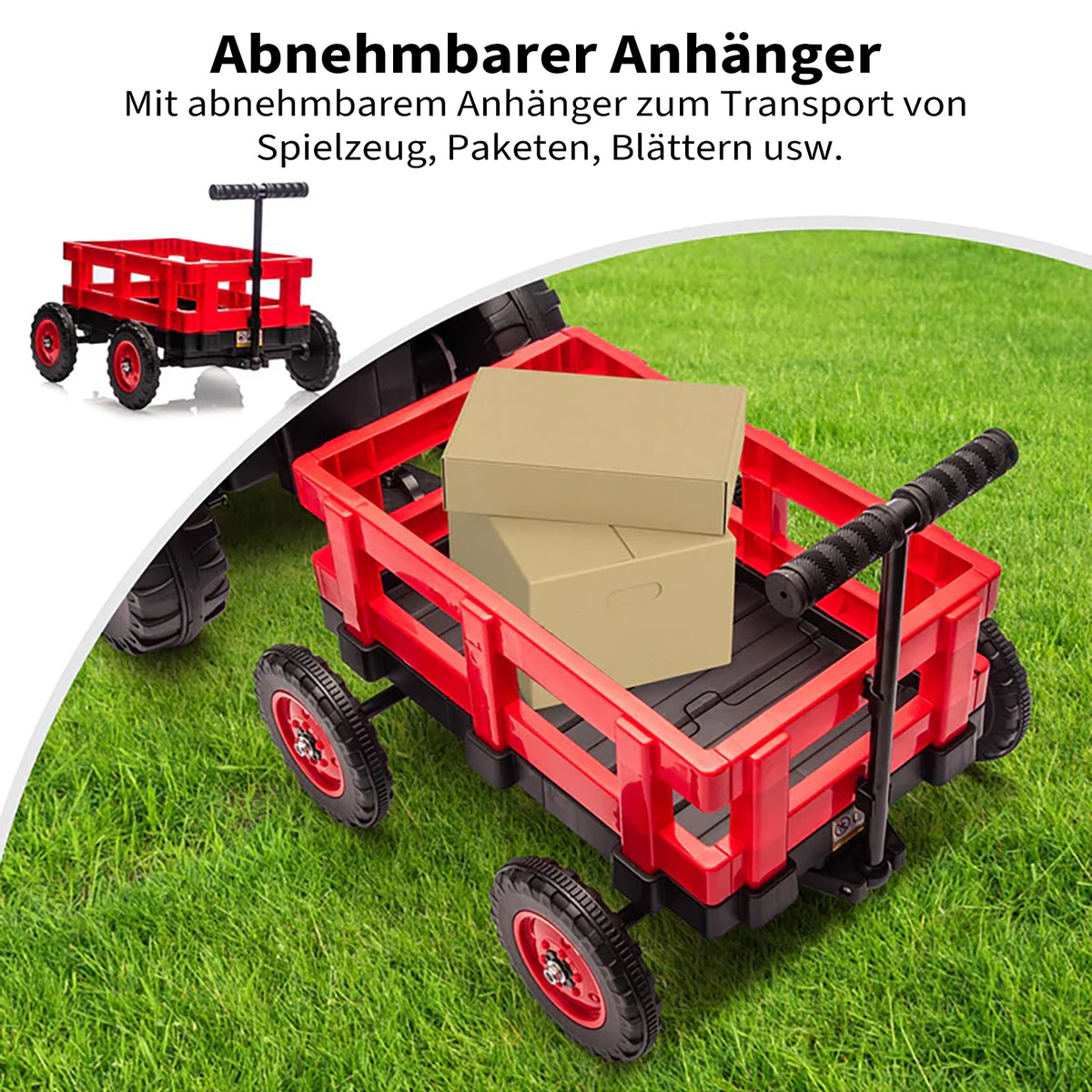Garvee Kinder Elektrotraktor 12 V Rot mit LED und Musik
