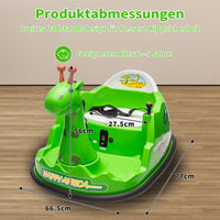 Garvee Kids Elektro Autoscooter 360° Drehung Giraffe Design Grün mit LED für Kinder ab 3 Jahren