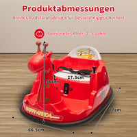Garvee Kids Elektro Autoscooter 360° Drehung Giraffe Design Rot mit LED für Kinder ab 3 Jahren
