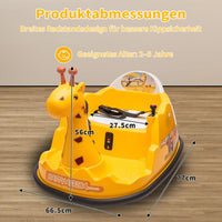 Garvee Kids Elektro Autoscooter 360° Drehung Giraffe Design Gelb mit LED für Kinder ab 3 Jahren
