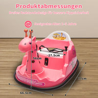 Garvee Kids Elektro Autoscooter 360° Drehung Giraffe Design Pink mit LED für Kinder ab 3 Jahren
