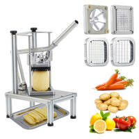 Garvee Profi Pommes Schneider Edelstahl mit 4 Klingen, Gemüseschneider Hebel, Kartoffelschneider für Küche & Restaurant