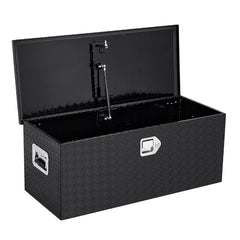 Garvee Robuster Alu-Werkzeugkasten Für LKW Pickup Mit Diamantplatte Schiebeablage Seitengriffen Sicherheitsschloss Wohnmobile Anhänger 91,4 Cm Silber
