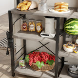 Garvee Bakers Rack Mikrowellenständer Mit Steckdosen 6-Stufig Metall Robust Für Küche & Esszimmer 35.49" L x 15.79" D Schwarz - schwarz