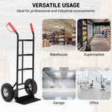 Garvee Robuste Schubkarre 200 kg mit Geländetauglichen Gummirädern und Klappbarem Stahlpaneel für Lager und Garage, 115 cm, Schwarz - Schwarz