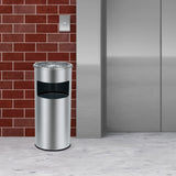 Garvee 4,5 Gallonen Mülltonne Edelstahl Mit Deckel Und Aschenbecher Für Terrasse Und Büro, Kommerziell, Innen & Außen, Abnehmbarer Eimer