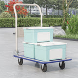 Garvee Klappbarer Transportwagen mit 360° Schwenkrädern Klappbar für Haushalt und Reisen 130 kg Carbonstahl, Blau
