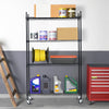 GARVEE 4 Fach Drahtregal Mit Rollen, 1400LBS Tragkraft, Verstellbare Höhe, SPCC Stahl, Pulverbeschichtet, V-Förmiger Rahmen Für Küche & Garage, 36x14x58 Zoll, Schwarz