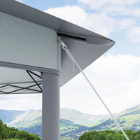 Garvee Hexagon Pavillon 4×4 m, Mit Moskitonetz, Wasserdicht, UV-Schutz, Höhenverstellbar, Grau