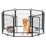 Garvee Hundespielzaun Faltbar Rostfrei Mit Tür 24/32/40 Zoll Für Drinnen & Draußen Stahl Flexibel Formbar - Schwarz