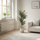 Garvee Künstlicher Dracaena Baum 105cm, Verstellbare Äste, Zementtopf, Robust Für Innen- Und Außendekor, Grün - grün