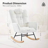 Garvee Schaukelstuhl Teddy Design, Hohe Rückenlehne, Weicher Plüsch, Modern, Komfortabel, Für Wohnzimmer & Schlafzimmer