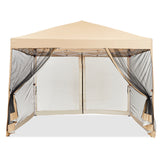 Garvee Pop Up Pavillon 3×3m, Wasserdicht, Mit Moskitonetz, Für Camping & Garten - Beige