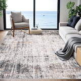GARVEE Abstrakter Bereichsteppich 240x340cm Grau, Rutschfest, strapazierfähig & pflegeleicht Weicher Teppich für Wohnzimmer, Schlafzimmer, Esszimmer - Grau
