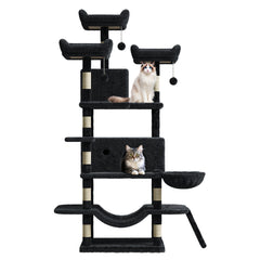 GARVEE Großer Kratzbaum für Katzen 68,5" | Stabil & Vielseitig | Holz & Sisal | Hängematte, Korb, Ball | Für große Katzen & Wohnzimmer