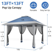 Garvee Pop Up Gazebo 4×4 m, Mit Moskitonetz, Stahlgestell, Für Garten & Terrasse