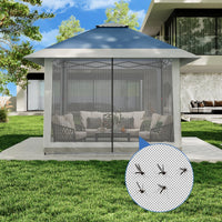 Garvee Pop Up Gazebo 4×4 m, Mit Moskitonetz, Stahlgestell, Für Garten & Terrasse