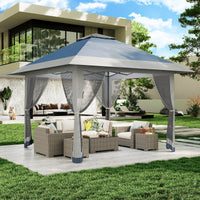 Garvee Pop Up Gazebo 4×4 m, Mit Moskitonetz, Stahlgestell, Für Garten & Terrasse