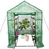 Garvee Garten-Gewächshaus 56 x 56 x 75 Zoll – Stahlrahmen, 3 Etagen, Roll-Up-Tür, Tragbar - Grün