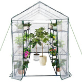 Garvee Garten-Gewächshaus 56 x 83 x 75 Zoll – Stahlrahmen, 3 Etagen, Roll-Up-Tür, Tragbar - Weiß