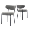GARVEE Upholstered Mid-Century Dining Chairs Mit Schwarzem Metallgestell, 10cm Polsterung, Gebogener Rückenlehne, Rot, Stabil Für Esszimmer, 2er-Set