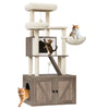 GARVEE Katzturm mit Katzenklo-Versteck, modernes 2-in-1 Design, robustes MDF, Sisal-Kratzpfosten, abwischbar, für Wohnzimmer und Schlafzimmer