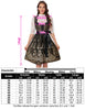 Garvee Dirndl Damen Midi Trachtenkleid Kurz 3-Teilig Schwarz Gold Für Oktoberfest Gr.34-52