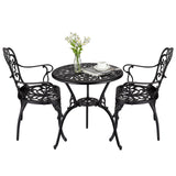 Garvee Bistro Set 3 Teilig, Gussaluminium, Mit Schirmloch, Retro Messing, Für Garten & Balkon - Schwarz