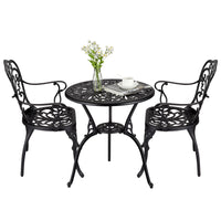 Garvee Bistro Set 3 Teilig, Gussaluminium, Mit Schirmloch, Retro Messing, Für Garten & Balkon