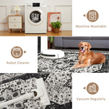 GARVEE Kurzflor Teppich Waschbar Wohnzimmer Bereich Teppich Weich Strapazierfähig Rutschfest Modern Wohnzimmer - Schwarzgrau