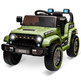 Garvee 12V Kinder-Elektroauto, elektrisches Spielzeugauto mit 2,4-GHz-Fernbedienung, Bluetooth-Musikfunktion, Hupe und LED-Scheinwerfern, für Kinder von 3 bis 8 Jahren, Grün - Grün