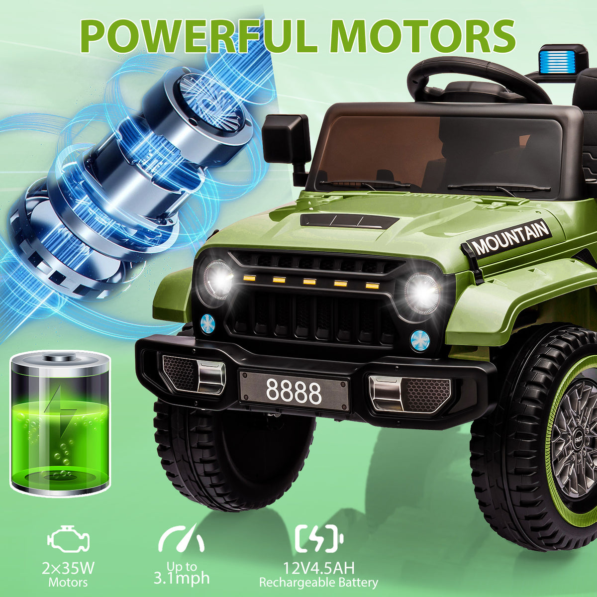 Garvee Elektroauto für Kinder 12 V mit Motoren und Batterie