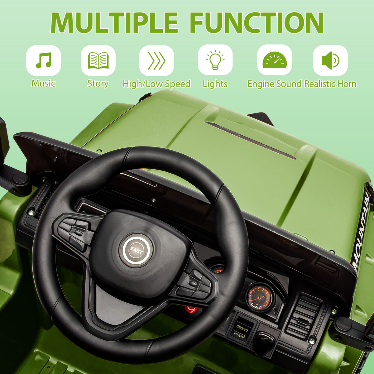 Kinder Elektroauto mit LED Licht Musik USB AUX und TF Karte