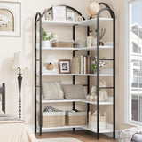Garvee Eckregal Industrial L-Form 5-Stufig Metallrahmen Für Wohnzimmer Und Schlafzimmer, 68.5x30.7x30.7 Zoll, Schwarz - Wie gezeigt