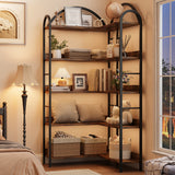 Garvee Eckregal Bogenförmig L-förmig Industrie Metallrahmen Für Wohnzimmer Und Schlafzimmer 68.5"x30.7"x30.7" Schwarz