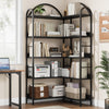 GARVEE Eckregal Industrial Bücherregal L-förmig 5-stufig Metallrahmen Stabil & Sicher MDF Wohn- & Schlafzimmer