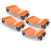 Garvee Schwerlast Rad-Dolly Set (4er-Set) – 8000 lbs (3629 kg) Tragkraft, 360° Lenkrollen mit Feststeller, für Auto, LKW & Motorrad (Orange)