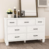 GARVEE Weiße 7-Schubladen Kommode 130x40x83cm | Modernes Sideboard mit Metallgriffen | Für Schlafzimmer & Wohnzimmer