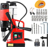 GARVEE Magnetbohrmaschine Tischbohrmaschine 11-Teiliges Set, Tragbare Kernbohrmaschine Magnetbohrer Für Industrie, 4 Cm Bohrdurchmesser, Schwarz