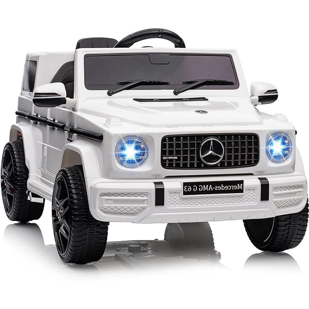 GARVEE Kinder Elektroauto Mercedes Benz G63 AMG 12V Weiß Mit Fernbedienung Für Kinder Ab 3 Jahre
