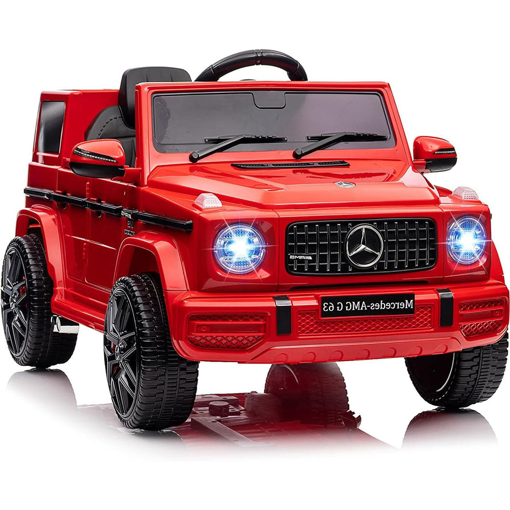 GARVEE Kinder Elektroauto Mercedes Benz G63 AMG 12V Mit Hochleistungsmotoren Sicherheitsgurt Federungssystem Rot Für Innen- Und Außenbereich