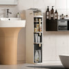 GARVEE Schmaler Kunststoff-Badezimmerschrank 4-stufig 18x41x98cm Weiß | Wasserdicht mit Toilettenpapierhalter | Für kleine Badezimmer