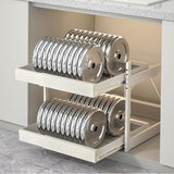 Garvee 2-Stufiger Ausziehbarer Schrankorganizer Mit Flexiblem Design, Kohlenstoffstahl Für Küche Und Bad, Platzsparend, Schwarz - schwarz