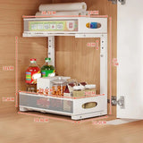 Garvee 2 Etagen Unter Waschbecken Regal Spülschrank Organizer Mehrfunktional Küchenregal 39,8 × 20,5 × 50 cm Weiß, ausziehbar, mit Stauraum - Weiß