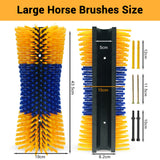 Garvee Livestock Scratching Brush Für Pferde Und Rinder, Strapazierfähige Borsten, Robustes Material, Vielseitig Für Bauernhof, Einfach Montage - Braun