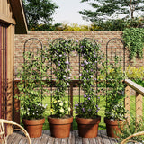 Garvee 4er Set Garten-Rankgitter Aus Robustem Eisen, Wetterfest, Schwarz Beschichtet, Bogenförmig Für Rosen, Gemüse, Terrasse & Garten, 55.1"H × 11.8"W - 