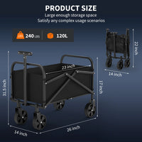 Garvee Bollerwagen Klappbar, 109 kg Tragkraft, 220 L, All Terrain Räder, Für Camping & Garten
